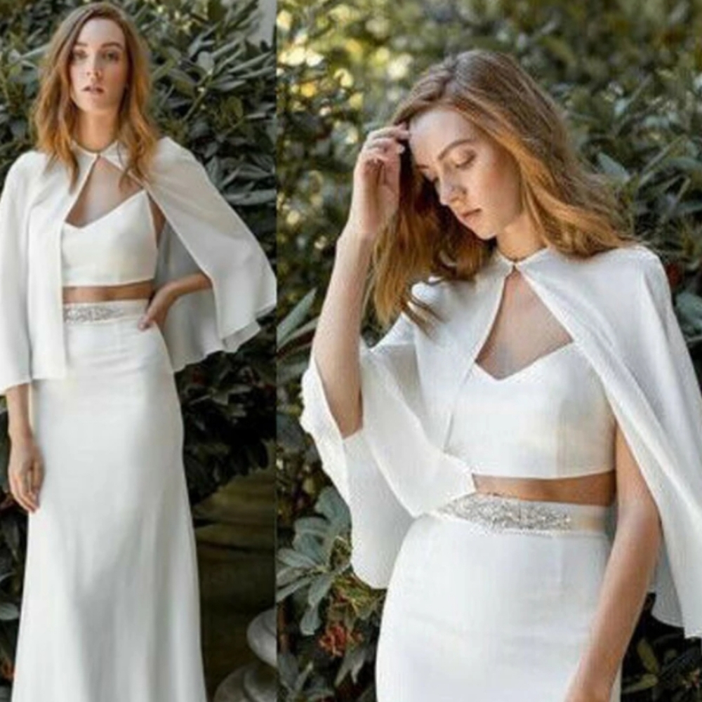Chiffon Short Women Bridal Boleros Capes Wedding Formal Jackets Shawls Plus Size
